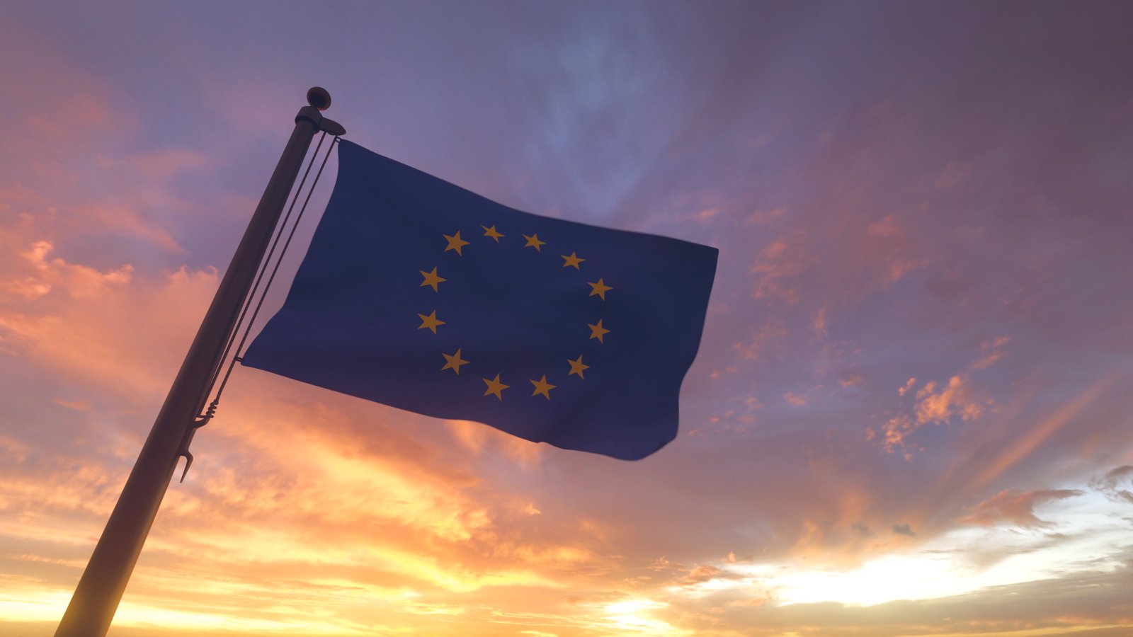 eu-flag-on-flagpole-by-evening-sunset-sky-2023-11-27-05-06-33-utc